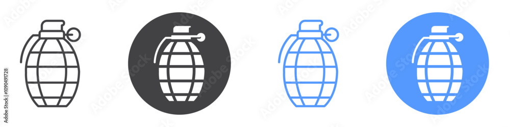 Obraz premium Hand grenade icon flat line symbol set.