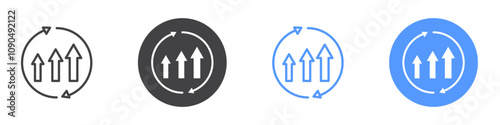 Improvement icon flat line symbol set.