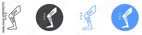Myalgia icon flat line symbol set.