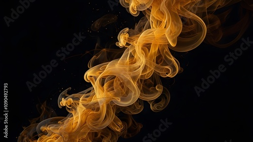 Wallpaper Mural Illuminating Abstract Gold Smoke Patterns for Sophisticated Designs Torontodigital.ca