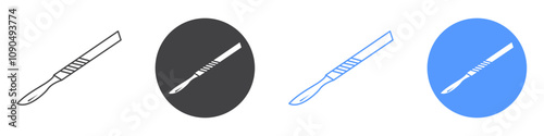 Scalpel icon flat line symbol set.