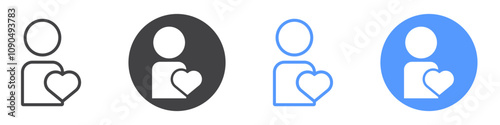 Selfcare icon flat line symbol set.