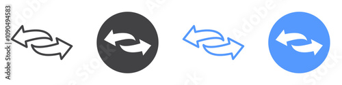 Transfer arrows Icon flat line symbol set.