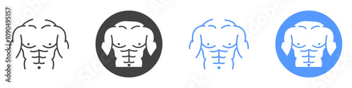 Abs icon flat line symbol set.