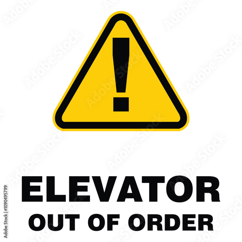 Elevator out of order, sign vector