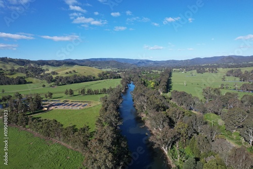 Aerial photo of Goulburn River near Eildon Victoria Australia