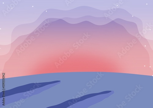 Happy New Year sunrise background illustration