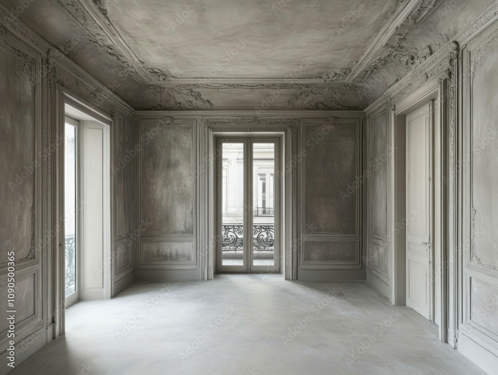 Fototapeta premium Elegant Parisian Apartment Interior Room Renovation
