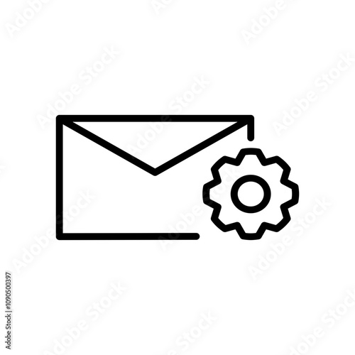 mail configuration, message settings, preferences, with gear icon in transparent background