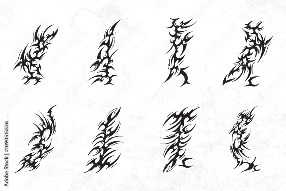 Fototapeta premium trbal contemporary tattoo set design