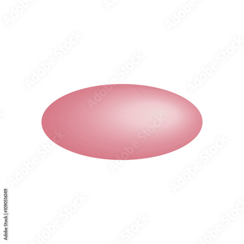 Vector ellipsoid with gradients and shadow for game, icon, package design, logo, mobile, ui, web, education. 3d ellipsoid on a white background. Geometric figures for your design.