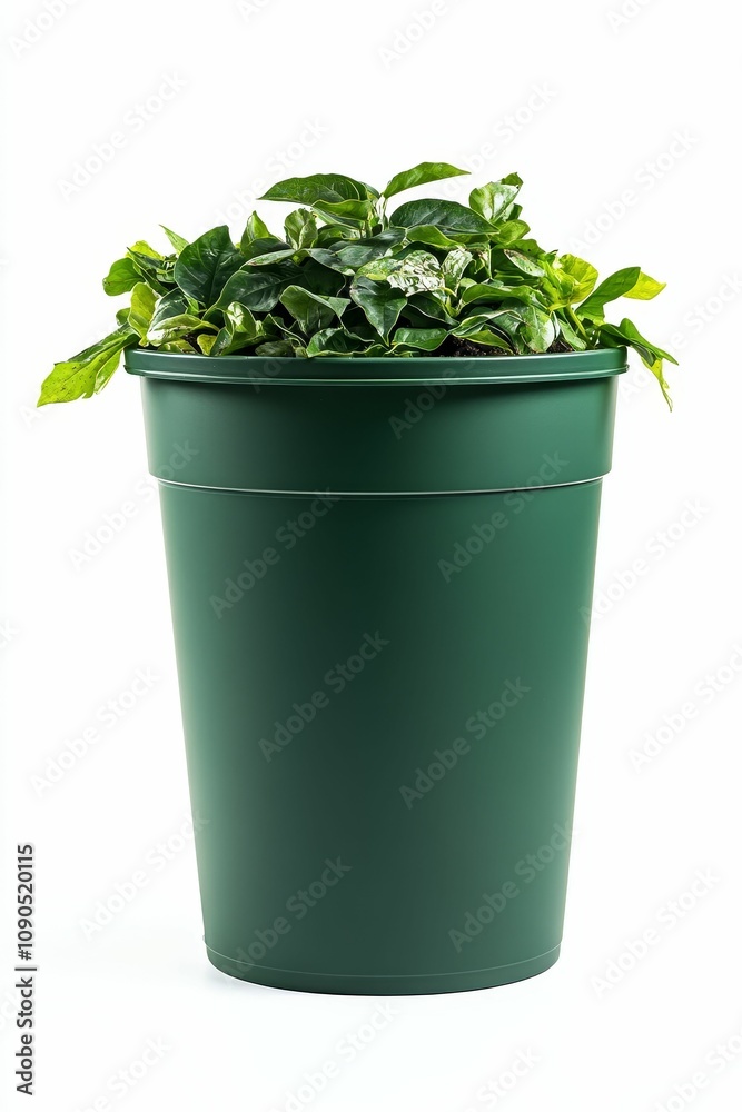 Fototapeta premium Green plant in a green pot.