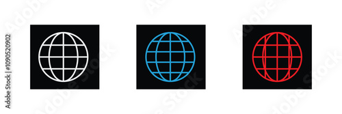 Visit website vector icon set. go to our website sign. web access symbol. online www website icon sheet.