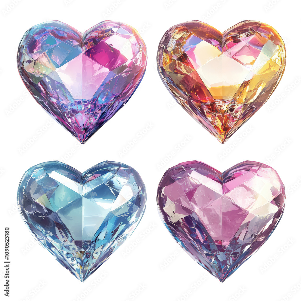 Fototapeta premium heart shaped of crystal diamond gems
