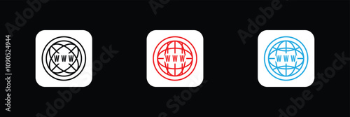 world web icon www earth globe icons . website icon for contact icons. eps 10