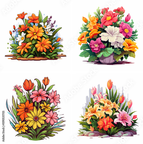 Flowers garden Flower beds Garden blooms Colorful flowers Floral landscaping Garden design Flower