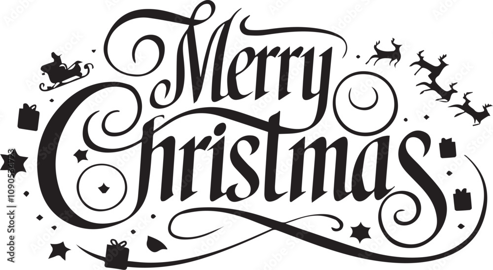 Fototapeta premium Merry Christmas banner, holiday design, paper Xmas tree toy decoration with snowflakes, snow, 