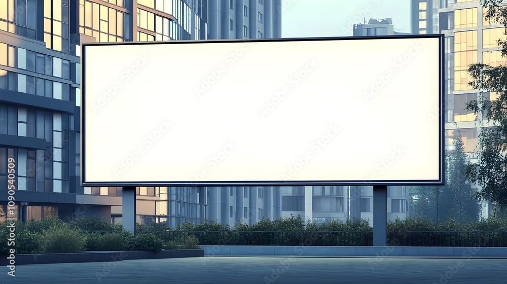 Fototapeta premium blank billboard on the street