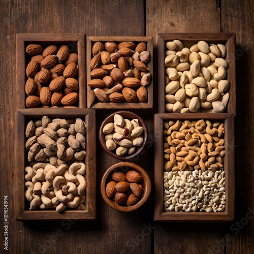 Raw, organic almonds, a healthy and natural snack, piled high in a close-up shot