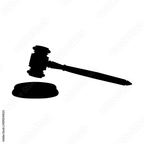 judicial gavel vector icon on a white background