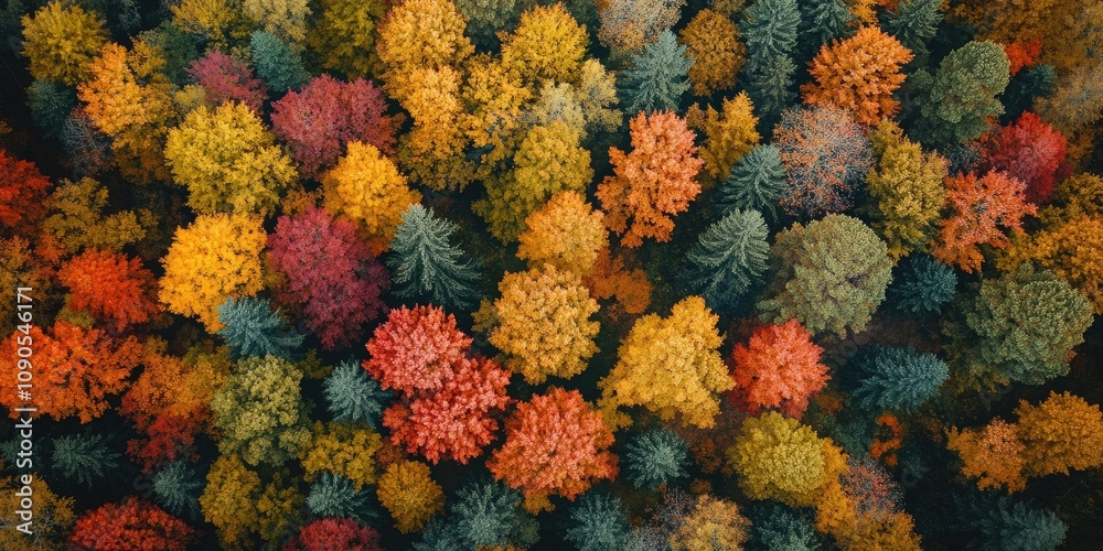 Aerial drone view of an autumn forest showcasing vibrant fall foliage. Experience the stunning colors and beauty of the autumn forest from above with this captivating aerial perspective. Aerial drone view of an autumn forest showcasing vibrant fall foliage. Experience the stunning colors and beauty of the autumn forest from above with this captivating aerial perspective.