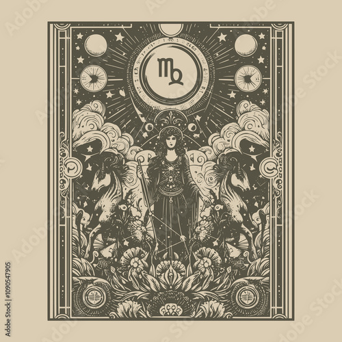 virgo zodiak tattoo featuring zodiac art