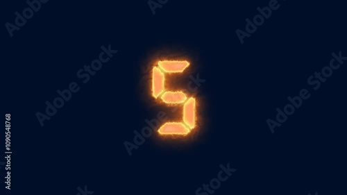 top ten countdown, neon light numbers from 10 to 1, laser ray appears on black background and fly forward,