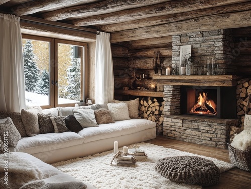 Cozy Rustic Cabin Living Ro...