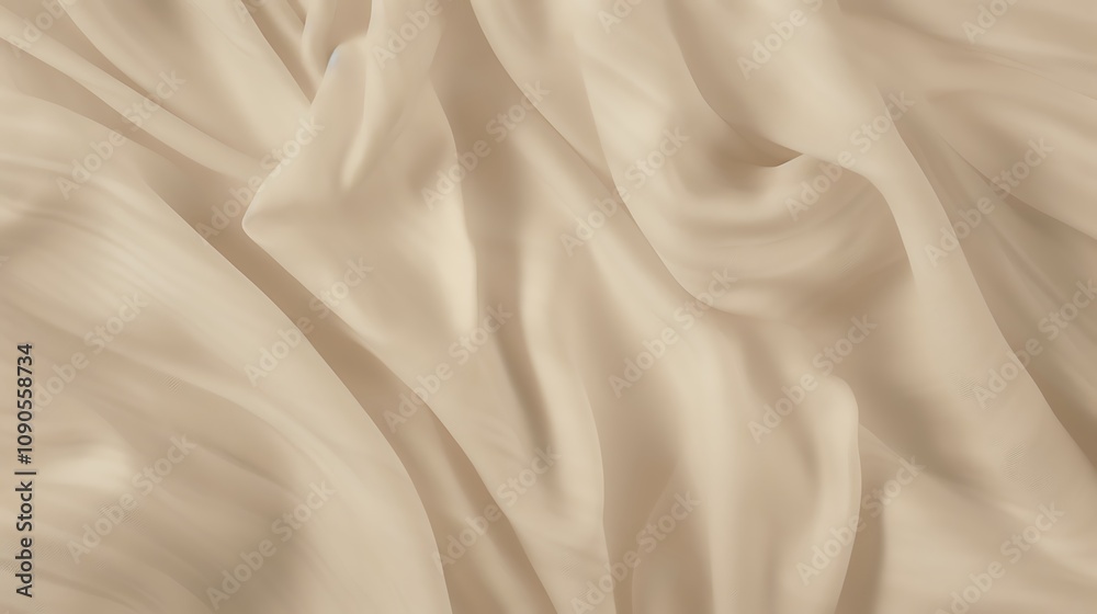 Obraz premium Elegant Draped Beige Fabric Soft Texture Background