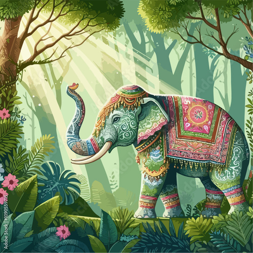 thai elephant in the jungle