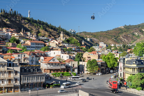 Vakhtang Gorgasali Square in Old Town of Tbilisi, Georgia photo