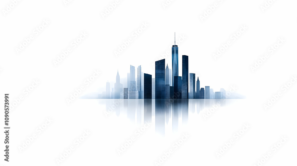 Fototapeta premium Modern city skyline vector illustration