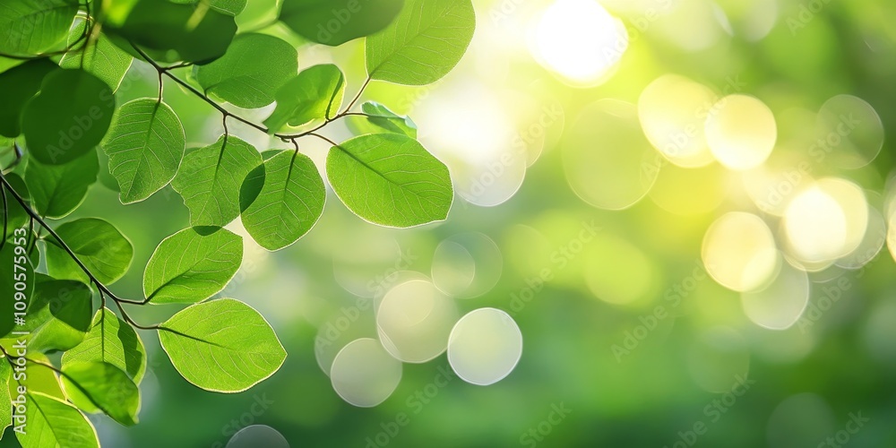 Green leaf background featuring blurred leaves. The light creates a bokeh effect with circles from the leaves, embodying the concept of a vibrant green world. Experience the essence of green. Green leaf background featuring blurred leaves. The light creates a bokeh effect with circles from the leaves, embodying the concept of a vibrant green world. Experience the essence of green.