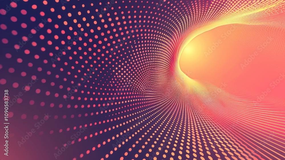 Abstract swirling tunnel of light dots. Abstract swirling tunnel of light dots.
