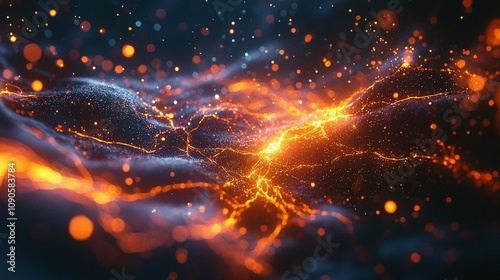 abstract art background with vibrant visualization and glowing cosmic energy.






