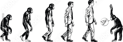 Human evolution gone wrong parody