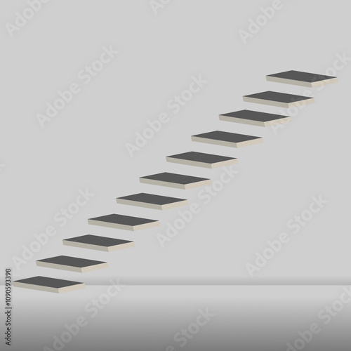 staircase in the house,3d interior staircases isolated on white background. the stair steps collection	