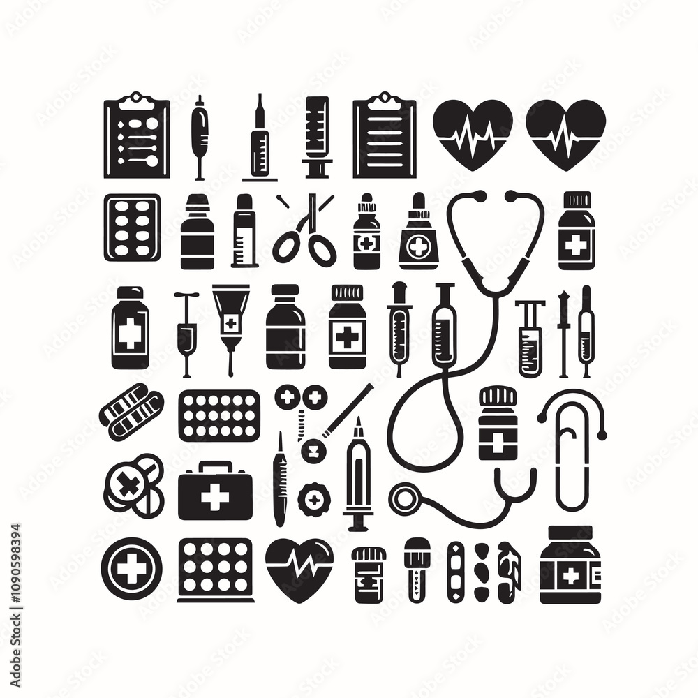 Fototapeta premium set of medicine box