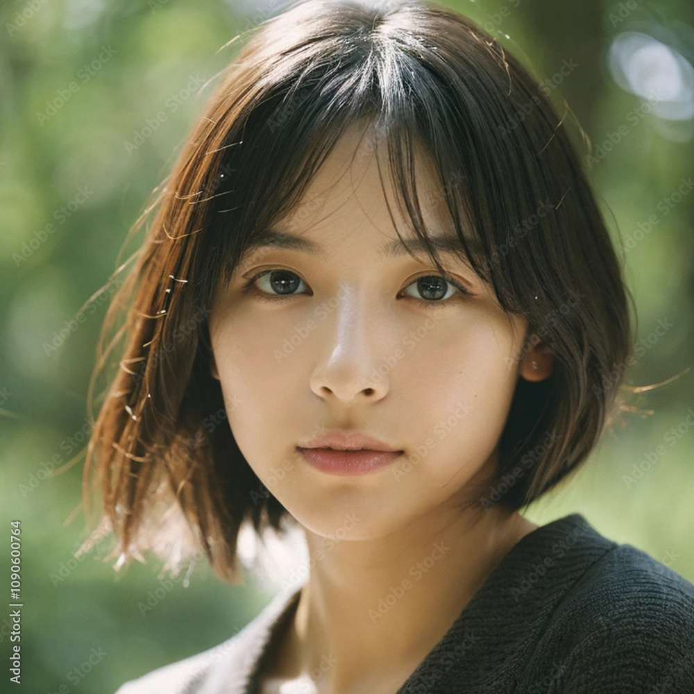 Fototapeta premium 顔 女性 日本人 さわやか 美しい