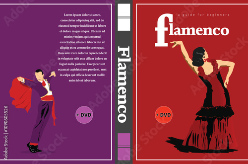 151-45-Cover design showcasing flamenco dancers, ideal for promoting spanish dance tutorials or cultural programs