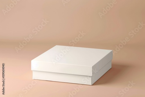 Box Mock Up. Business Background with Blank Brown Cardboard Container
