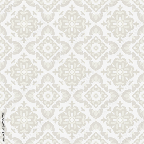 Silver vintage wallpaper. Universal seamless vector pattern.