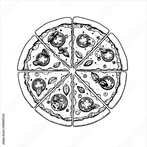 Hand-Drawn Pizza Illustration - Vector, PNG, EPS