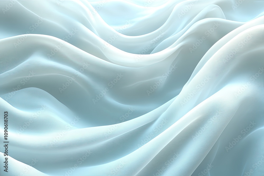 Fototapeta premium Soft blue fabric in flowing waves. Perfect for website backgrounds or fashion designs.
