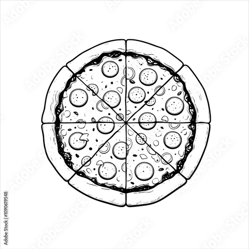 Hand-Drawn Pizza Illustration - Vector, PNG, EPS