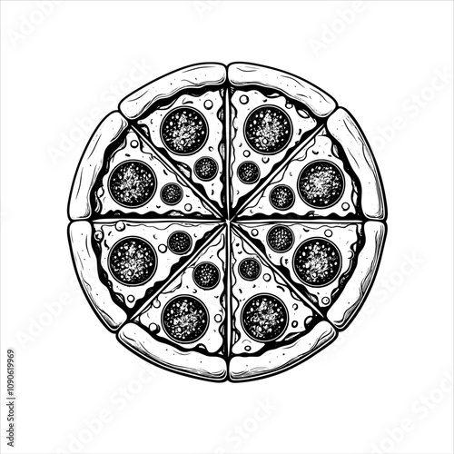 Hand-Drawn Pizza Illustration - Vector, PNG, EPS