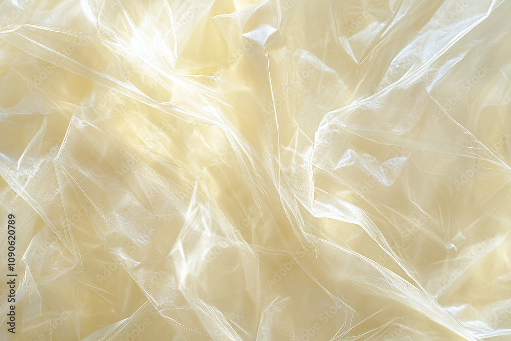 Obraz premium Abstract blurry beige translucent plastic with some soft light reflections