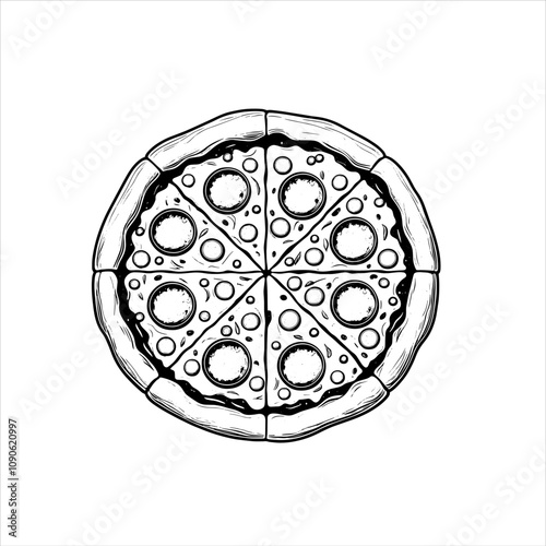 Hand-Drawn Pizza Illustration - Vector, PNG, EPS