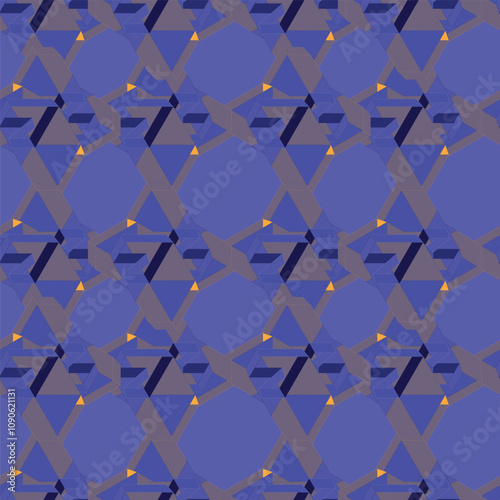 3d geometric seamless pattern. Fashion colored simple shapes graphic pattern. Abstract mosaic artwork. 