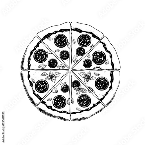 Hand-Drawn Pizza Illustration - Vector, PNG, EPS